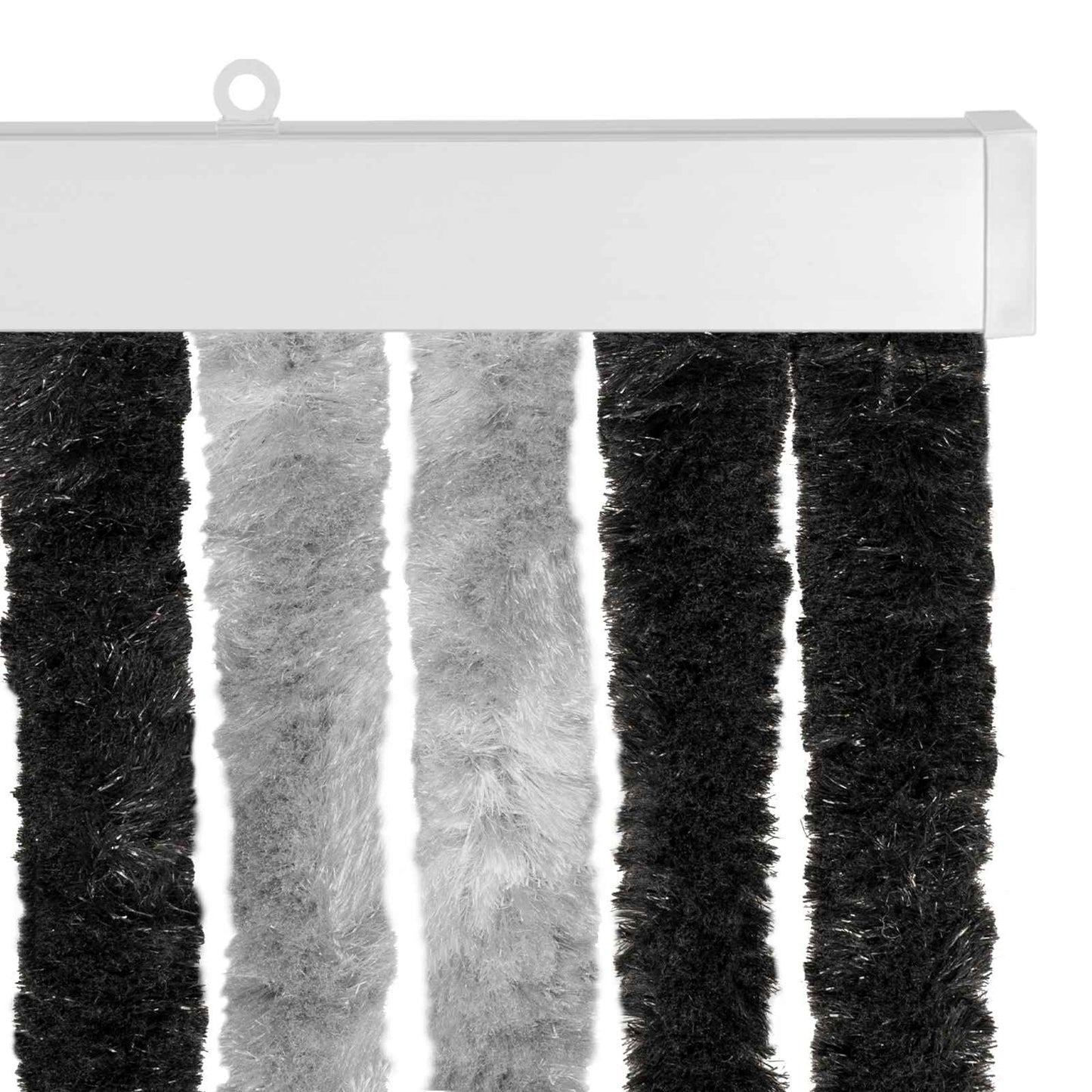 vidaXL Insect Curtain Chenille Grey and Black 118 x 220 cm 100% PP