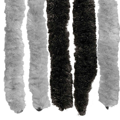 vidaXL Insect Curtain Chenille Grey and Black 118 x 220 cm 100% PP