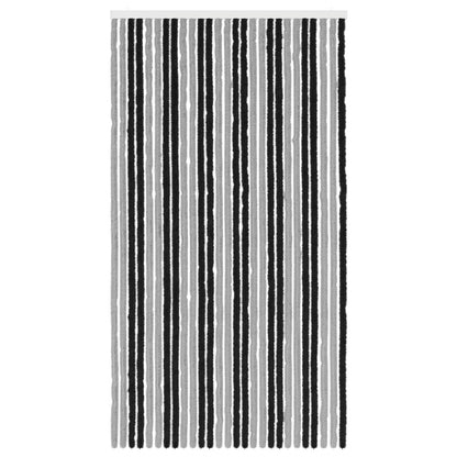 vidaXL Insect Curtain Chenille Grey and Black 118 x 220 cm 100% PP