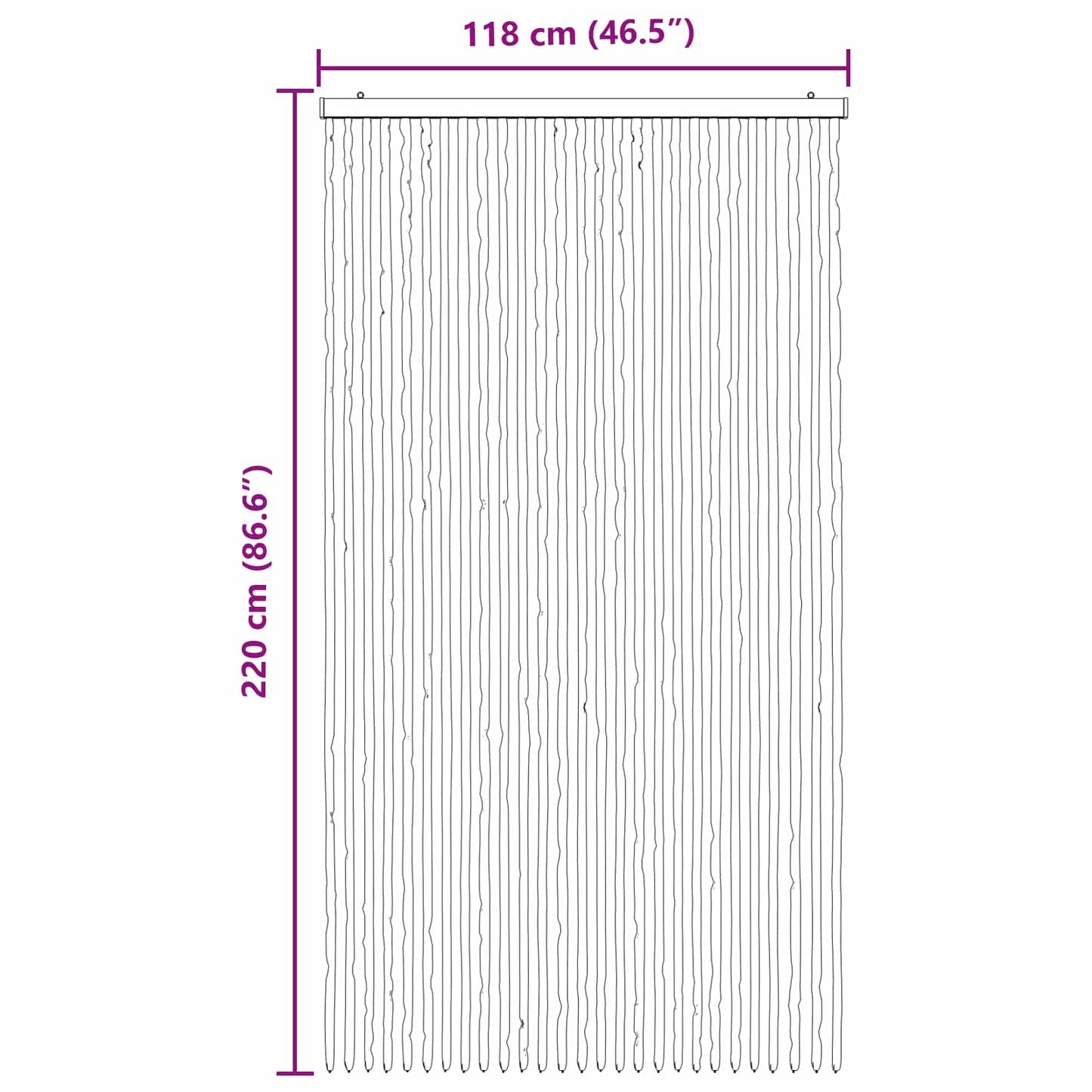 vidaXL Insect Curtain Chenille Grey and Black 118 x 220 cm 100% PP