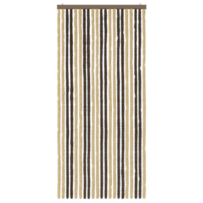 vidaXL Insect Curtain Chenille Dark Brown and Beige 90 x 200 cm