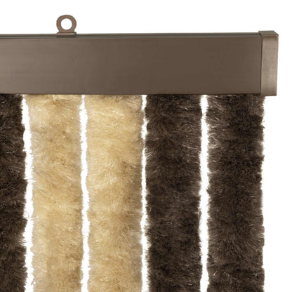 vidaXL Insect Curtain Chenille Dark Brown and Beige 90 x 220 cm