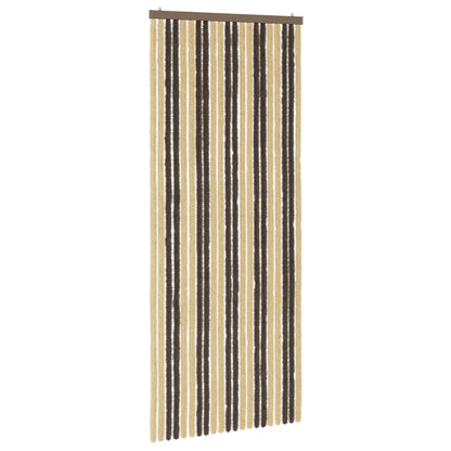 vidaXL Insect Curtain Chenille Dark Brown and Beige 90 x 220 cm