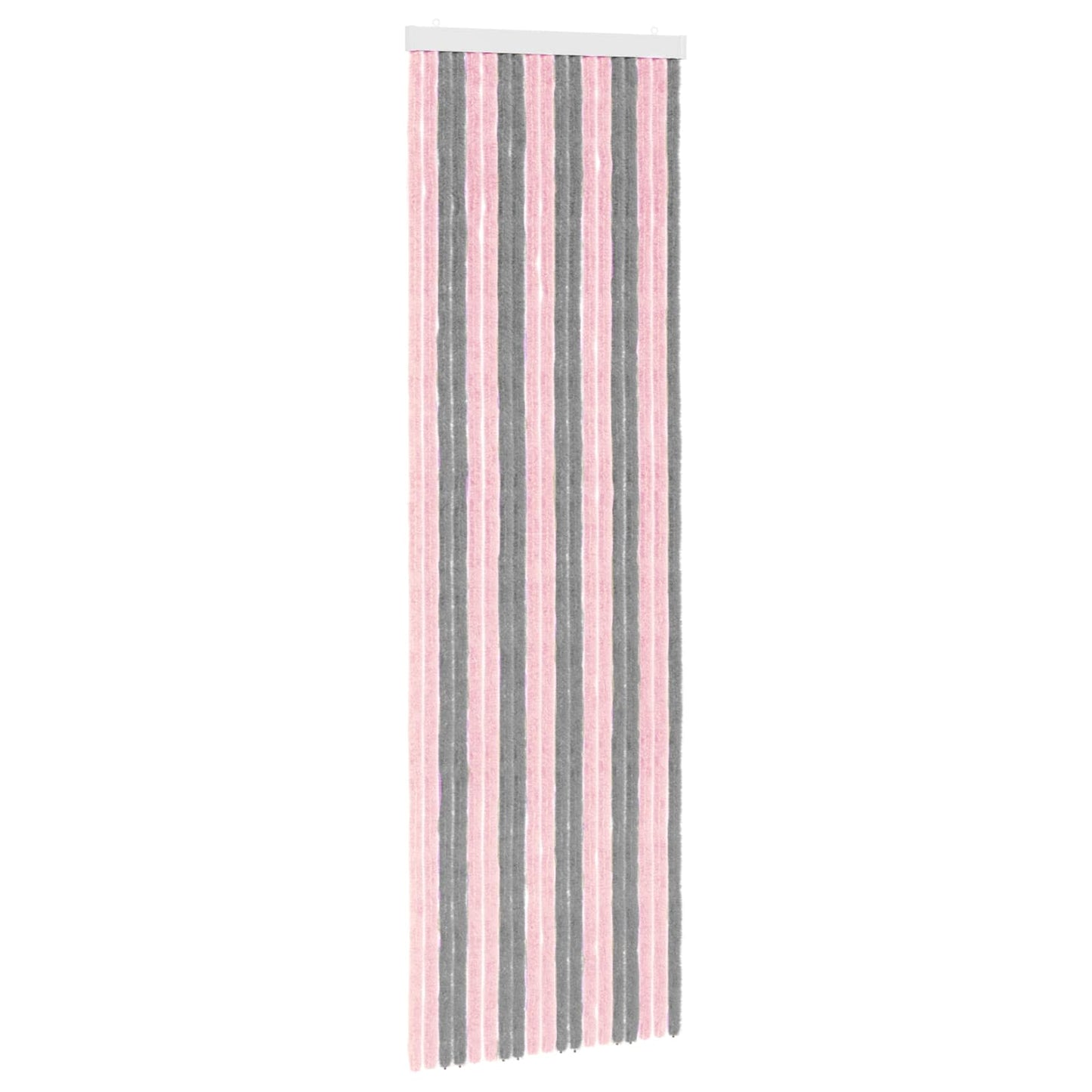 vidaXL Insect Curtain Chenille Silver Grey and Pink 56 x 185 cm