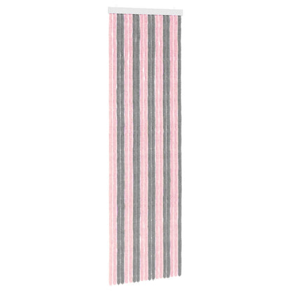 vidaXL Insect Curtain Chenille Silver Grey and Pink 56 x 185 cm