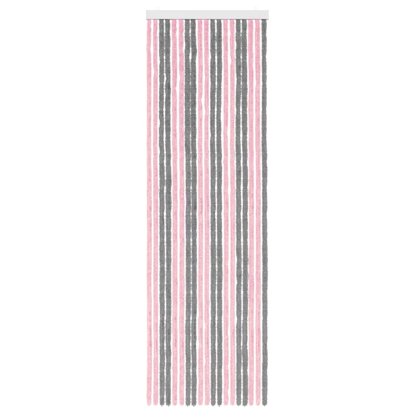 vidaXL Insect Curtain Chenille Silver Grey and Pink 56 x 185 cm