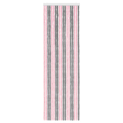 vidaXL Insect Curtain Chenille Silver Grey and Pink 56 x 185 cm