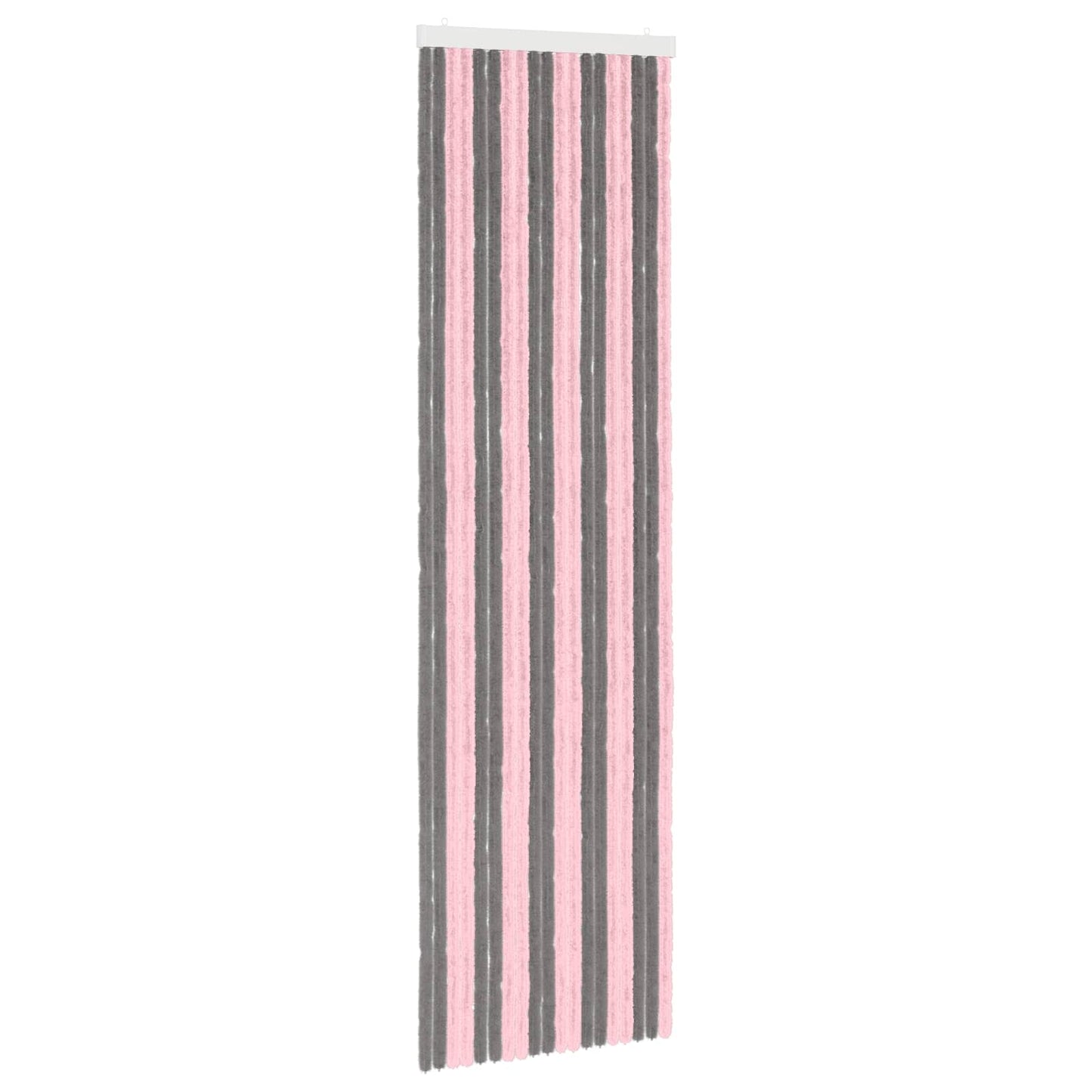 vidaXL Insect Curtain Chenille Silver Grey and Pink 56 x 200 cm