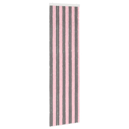 vidaXL Insect Curtain Chenille Silver Grey and Pink 56 x 200 cm