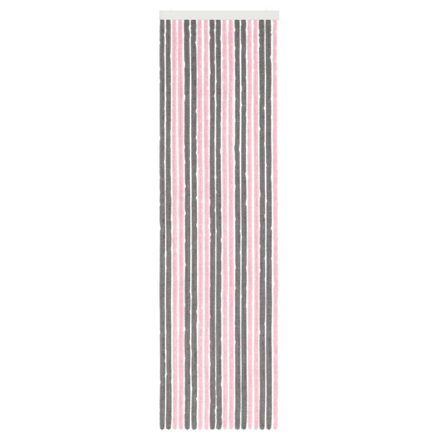 vidaXL Insect Curtain Chenille Silver Grey and Pink 56 x 200 cm