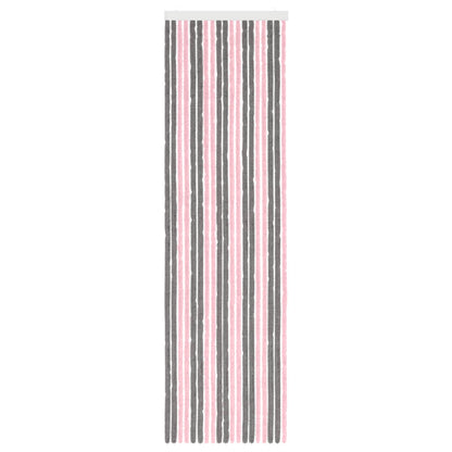 vidaXL Insect Curtain Chenille Silver Grey and Pink 56 x 200 cm