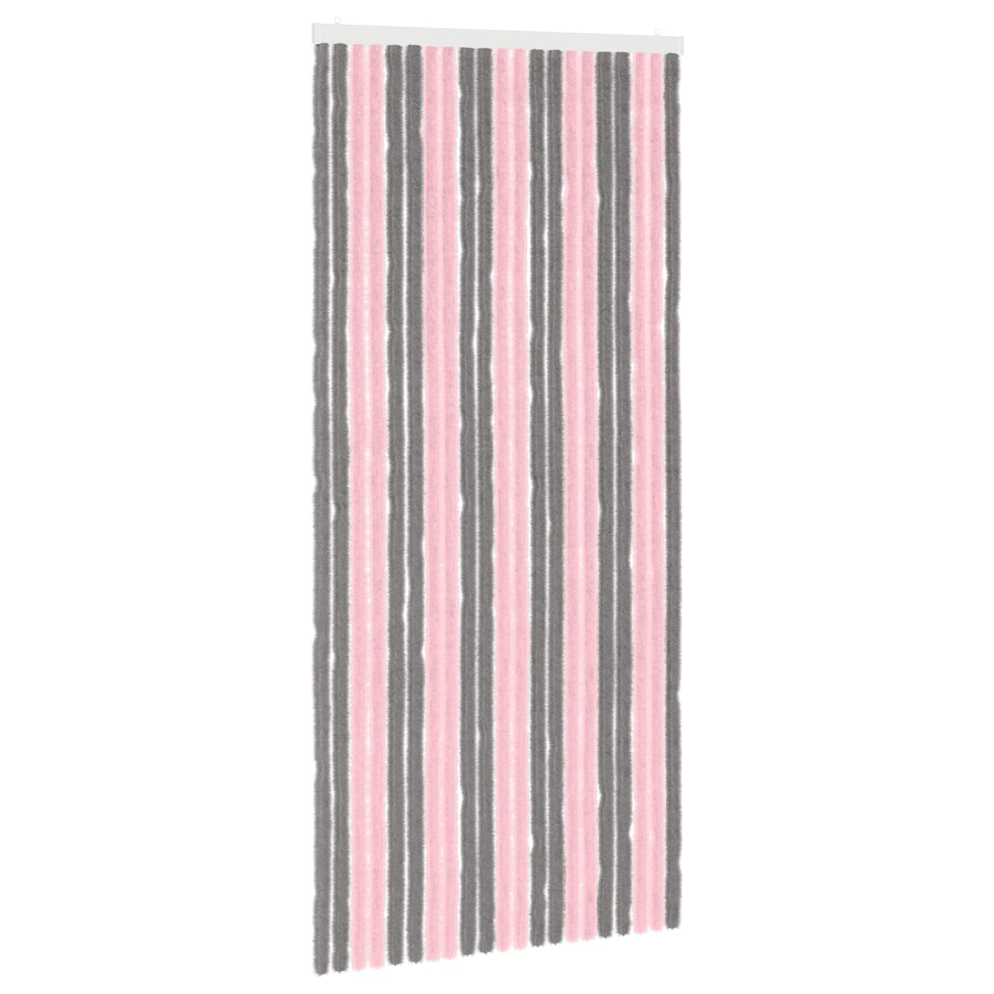 vidaXL Insect Curtain Chenille Silver Grey and Pink 90 x 200 cm