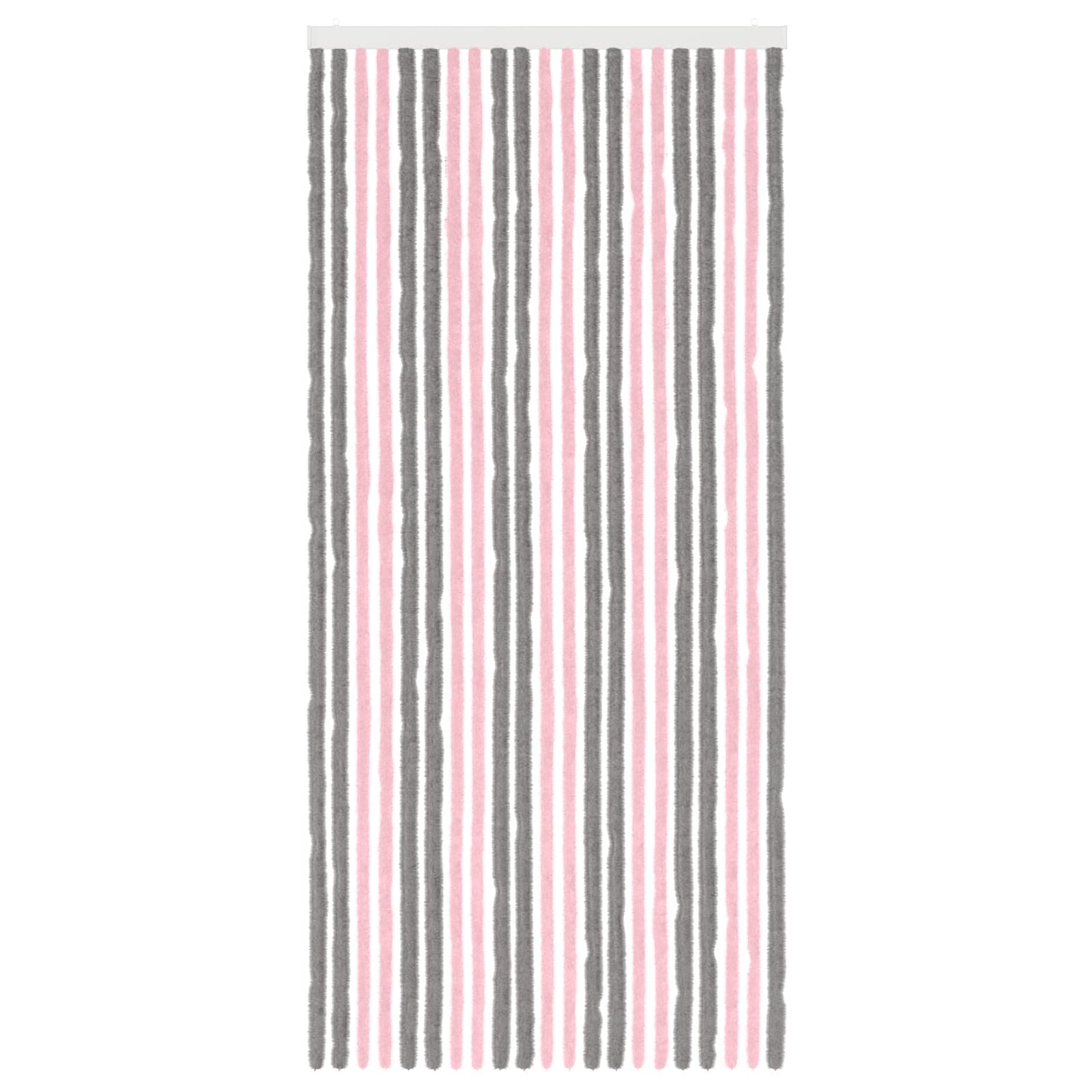 vidaXL Insect Curtain Chenille Silver Grey and Pink 90 x 200 cm