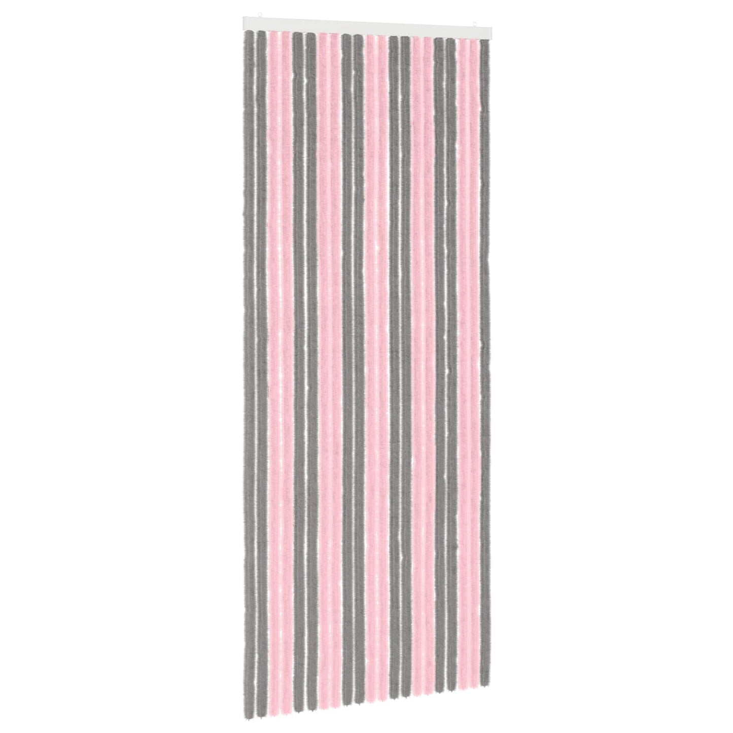 vidaXL Insect Curtain Chenille Silver Grey and Pink 90 x 220 cm