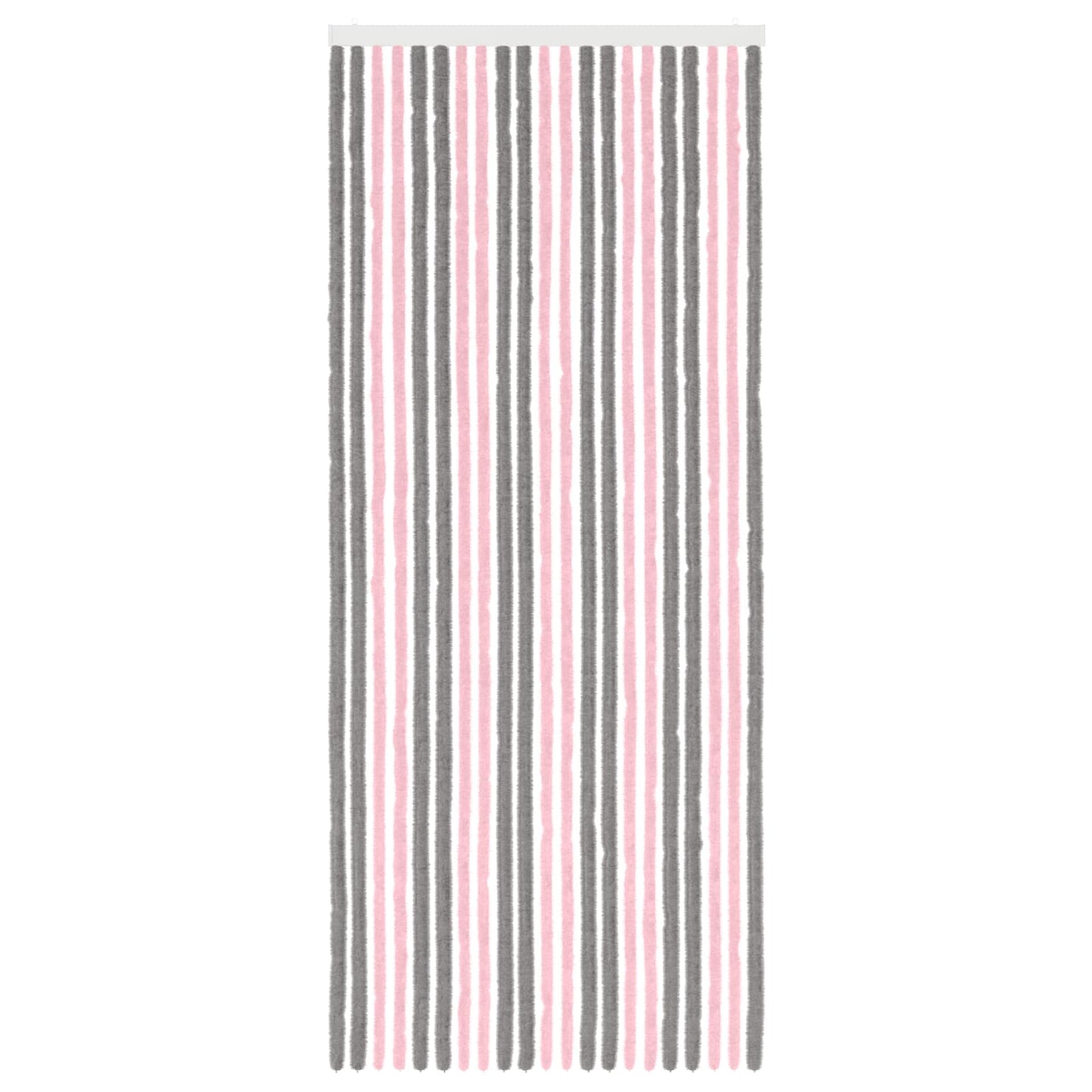 vidaXL Insect Curtain Chenille Silver Grey and Pink 90 x 220 cm