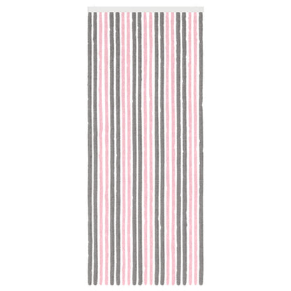 vidaXL Insect Curtain Chenille Silver Grey and Pink 90 x 220 cm