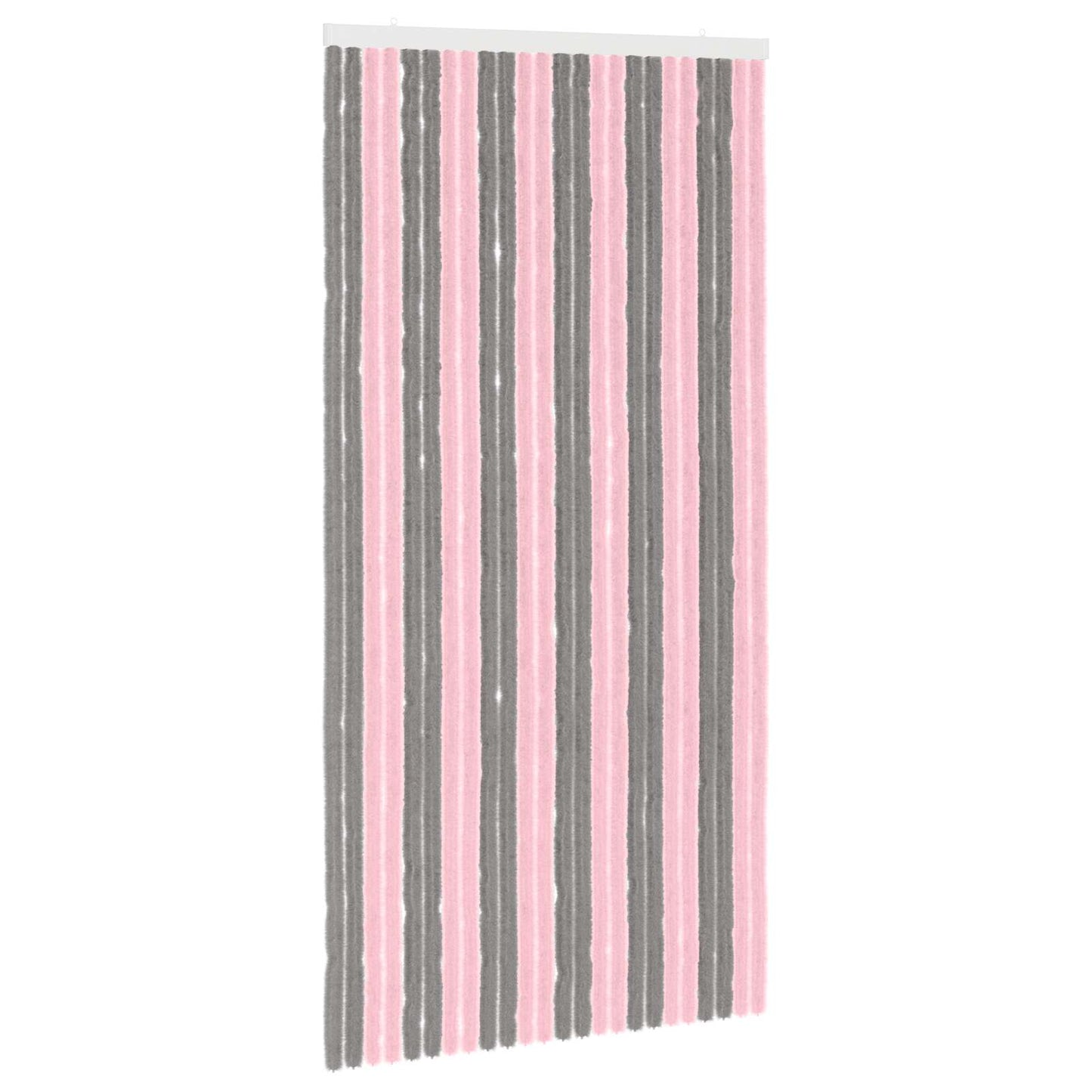 vidaXL Insect Curtain Chenille Silver Grey and Pink 100 x 200 cm