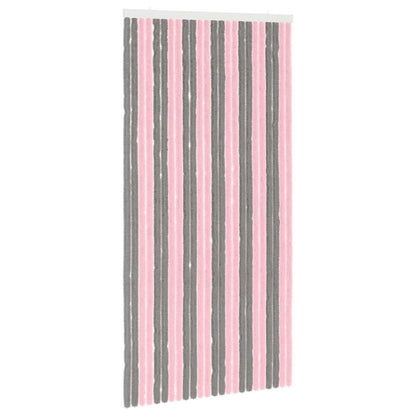 vidaXL Insect Curtain Chenille Silver Grey and Pink 100 x 200 cm