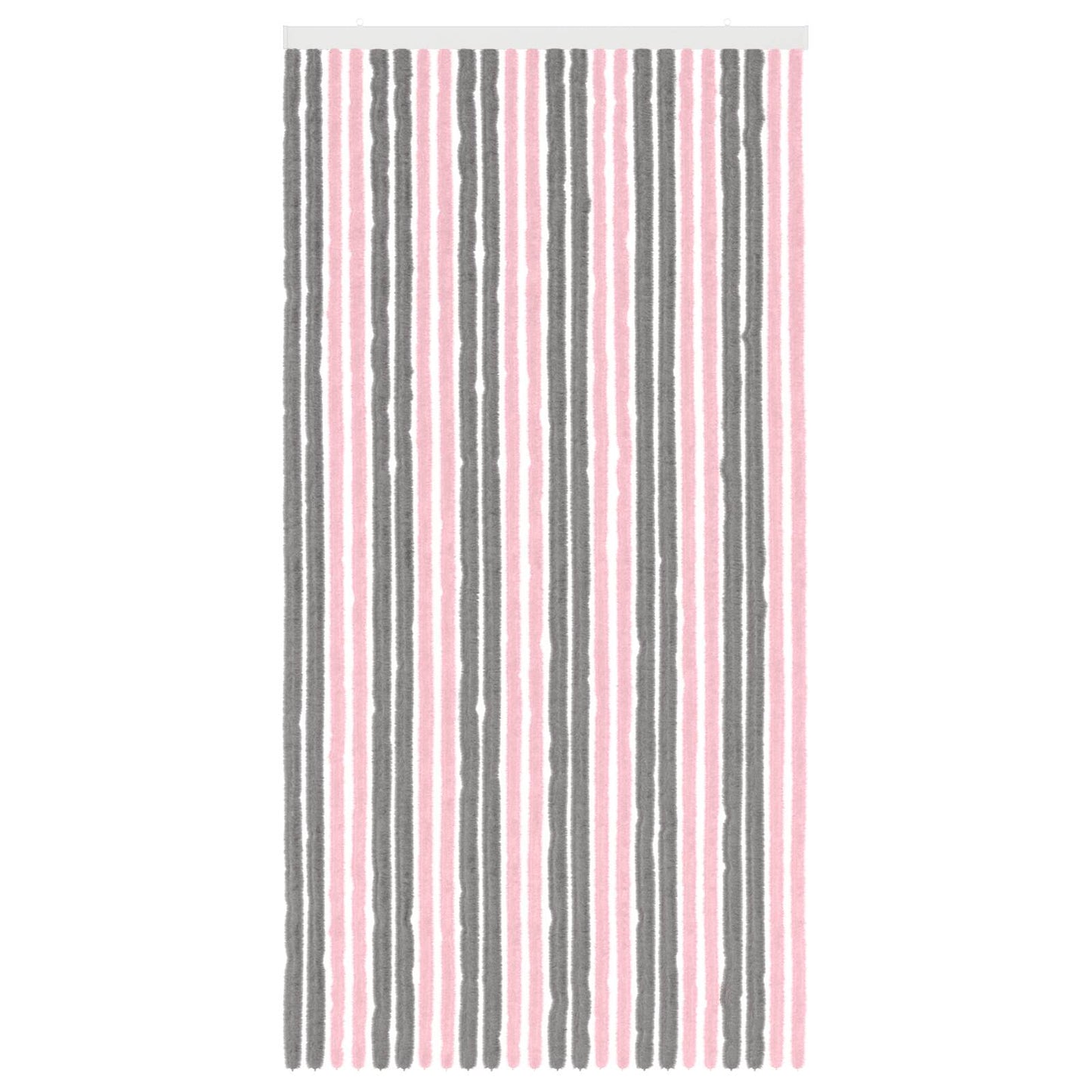 vidaXL Insect Curtain Chenille Silver Grey and Pink 100 x 200 cm