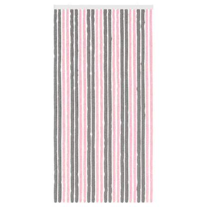 vidaXL Insect Curtain Chenille Silver Grey and Pink 100 x 200 cm