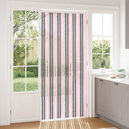 vidaXL Insect Curtain Chenille Silver Grey and Pink 100 x 220 cm