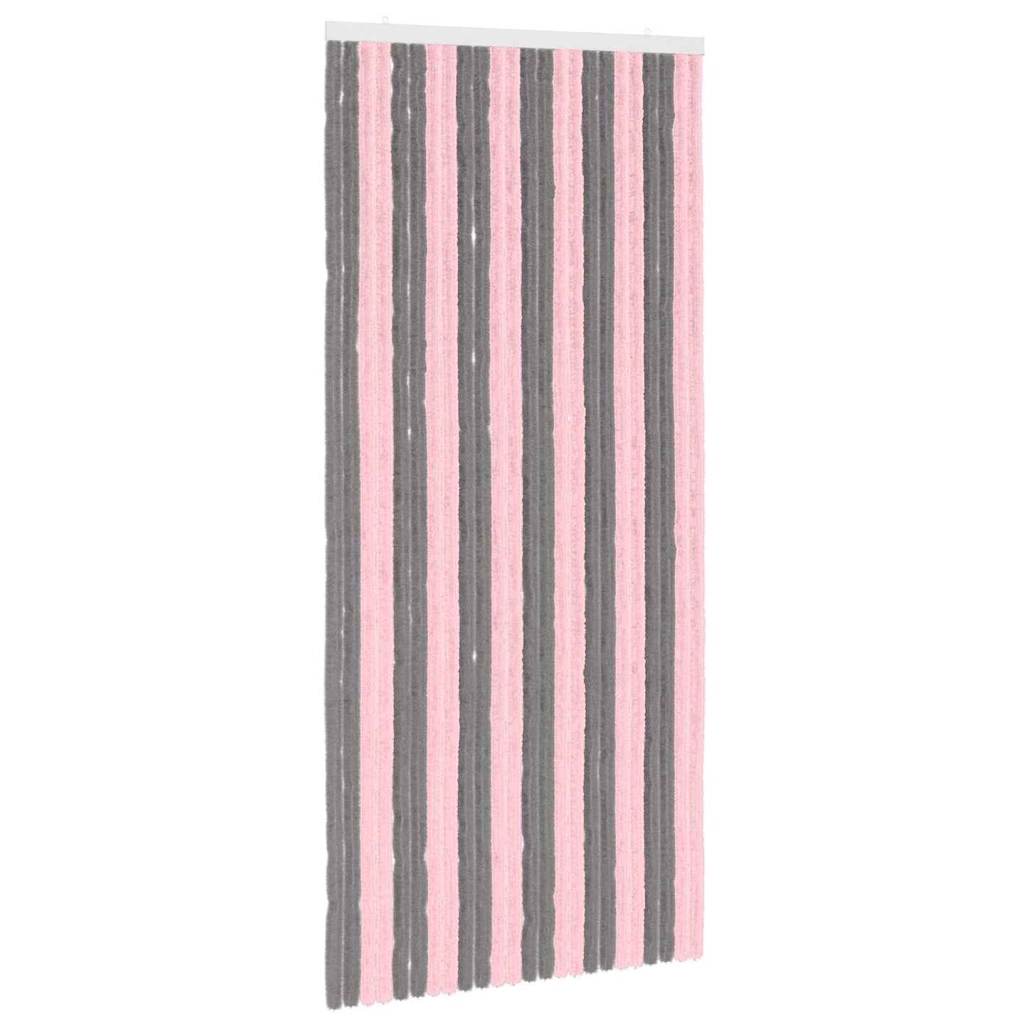 vidaXL Insect Curtain Chenille Silver Grey and Pink 100 x 220 cm