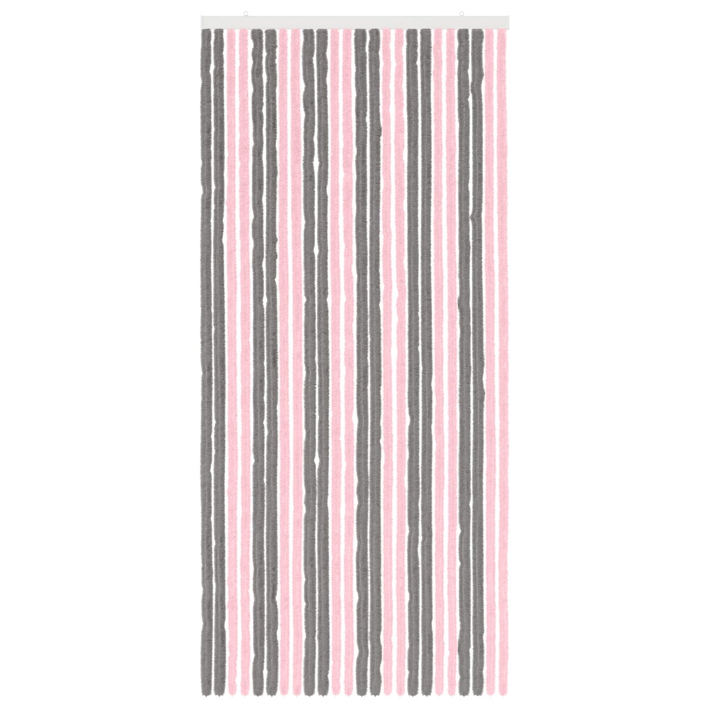 vidaXL Insect Curtain Chenille Silver Grey and Pink 100 x 220 cm