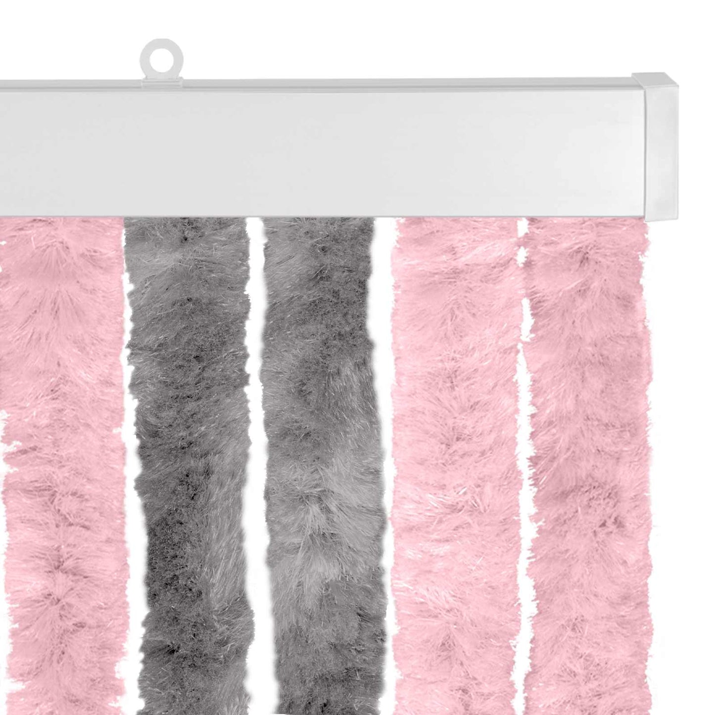 vidaXL Insect Curtain Chenille Silver Grey and Pink 100 x 230 cm