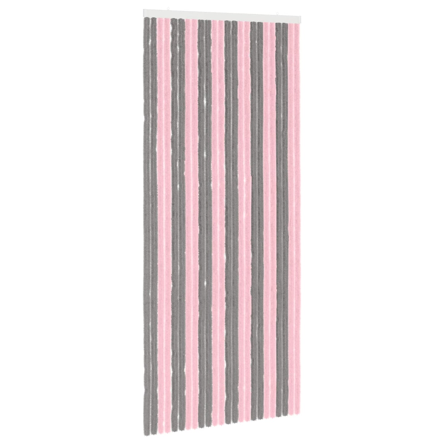 vidaXL Insect Curtain Chenille Silver Grey and Pink 100 x 230 cm
