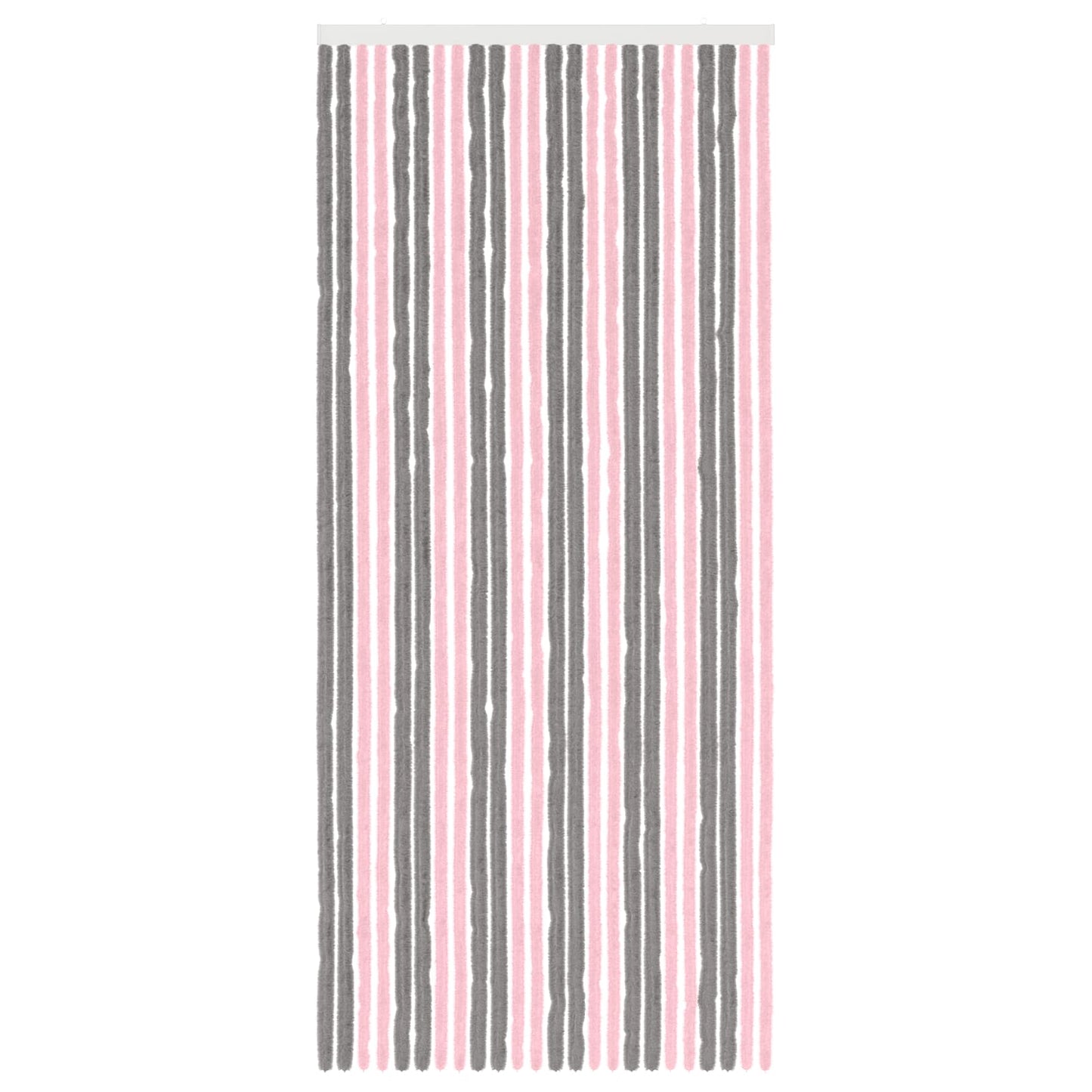 vidaXL Insect Curtain Chenille Silver Grey and Pink 100 x 230 cm