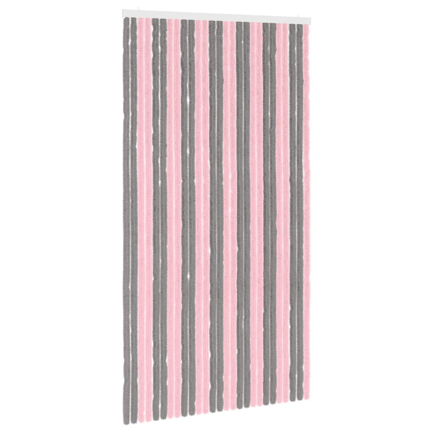 vidaXL Insect Curtain Chenille Silver Grey and Pink 118 x 220 cm