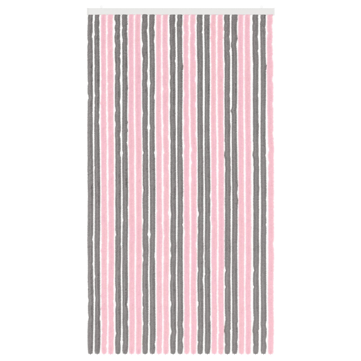 vidaXL Insect Curtain Chenille Silver Grey and Pink 118 x 220 cm