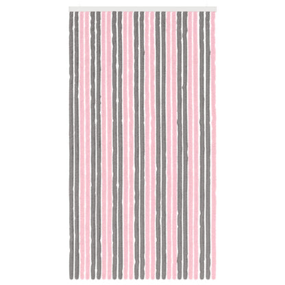 vidaXL Insect Curtain Chenille Silver Grey and Pink 118 x 220 cm