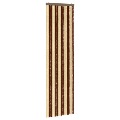 vidaXL Insect Curtain Chenille Brown and Beige 56 x 200 cm 100% PP