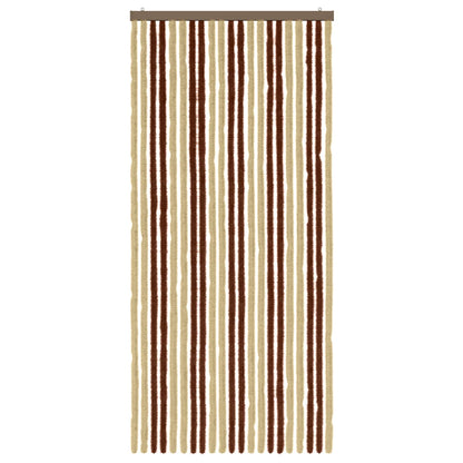 vidaXL Insect Curtain Chenille Brown and Beige 90 x 200 cm 100% PP