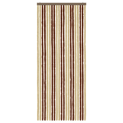 vidaXL Insect Curtain Chenille Brown and Beige 90 x 220 cm 100% PP
