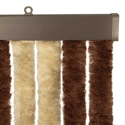 vidaXL Insect Curtain Chenille Brown and Beige 100 x 200 cm 100% PP