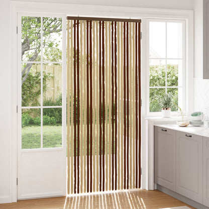 vidaXL Insect Curtain Chenille Brown and Beige 100 x 220 cm 100% PP