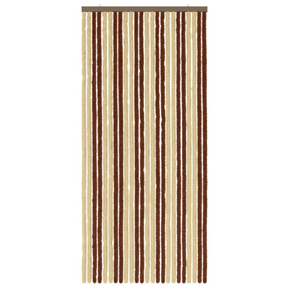 vidaXL Insect Curtain Chenille Brown and Beige 100 x 220 cm 100% PP