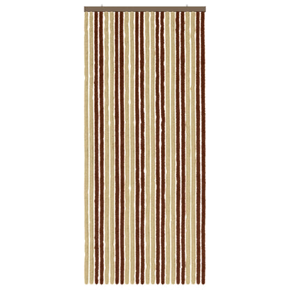 vidaXL Insect Curtain Chenille Brown and Beige 100 x 230 cm 100% PP