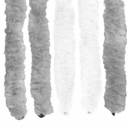 vidaXL Insect Curtain Chenille Grey and White 90 x 200 cm 100% PP