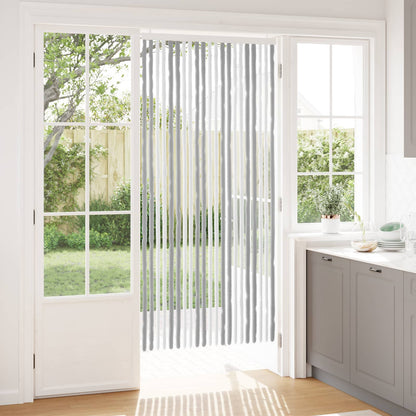 vidaXL Insect Curtain Chenille Grey and White 90 x 200 cm 100% PP