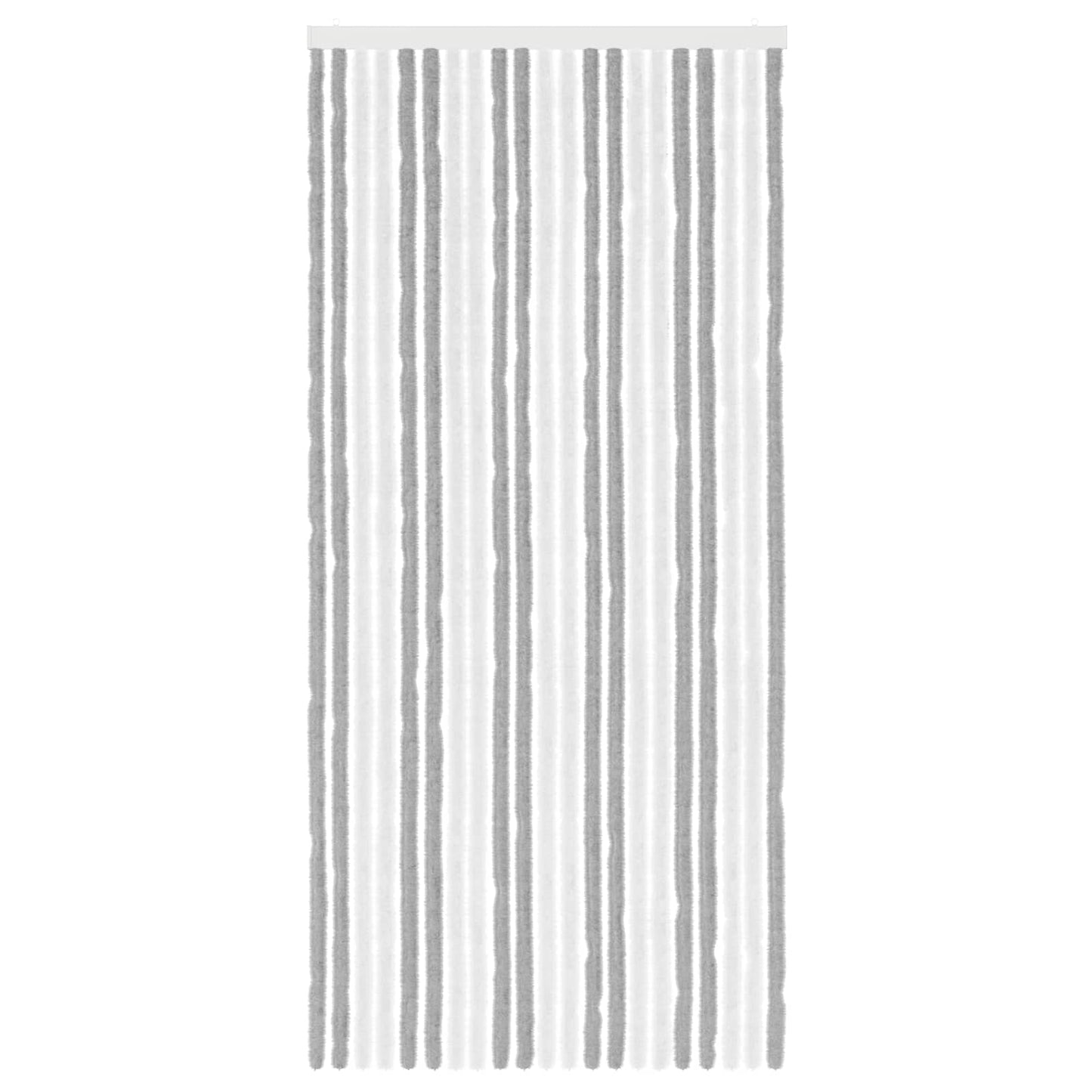 vidaXL Insect Curtain Chenille Grey and White 90 x 200 cm 100% PP