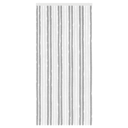 vidaXL Insect Curtain Chenille Grey and White 90 x 200 cm 100% PP