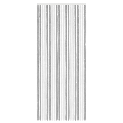 vidaXL Insect Curtain Chenille Grey and White 90 x 220 cm 100% PP