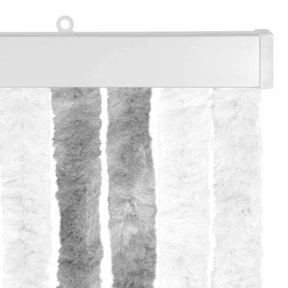 vidaXL Insect Curtain Chenille Grey and White 100 x 200 cm 100% PP