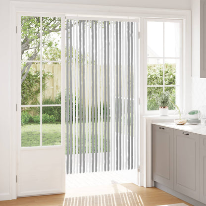 vidaXL Insect Curtain Chenille Grey and White 100 x 200 cm 100% PP