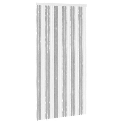 vidaXL Insect Curtain Chenille Grey and White 100 x 200 cm 100% PP