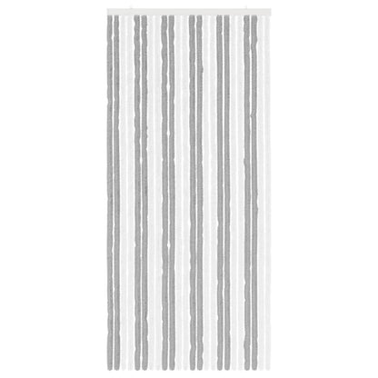 vidaXL Insect Curtain Chenille Grey and White 100 x 220 cm 100% PP