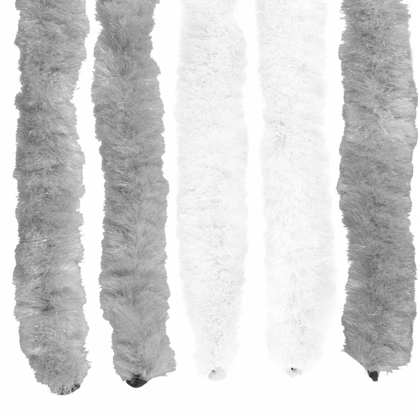 vidaXL Insect Curtain Chenille Grey and White 100 x 230 cm 100% PP